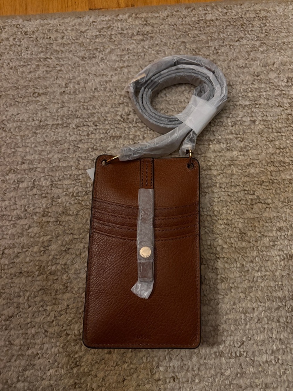 Fossil Brown Crossbody Card Phone Holder
